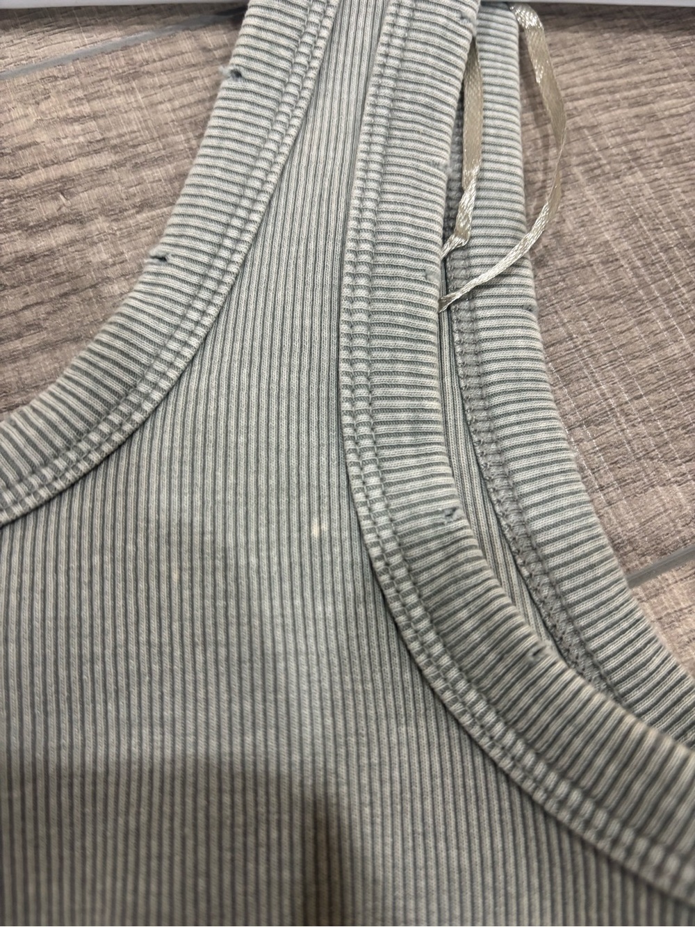 Zara Sage Ribbed Square-Neck Crop Tank - Picture 5 of 5